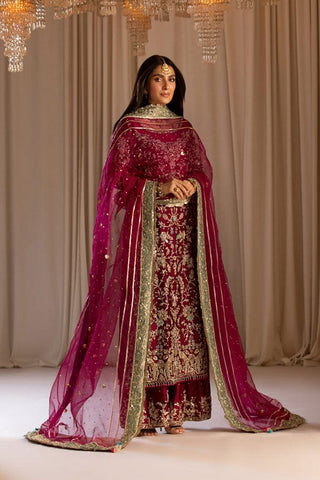 TABYAA NEW RED RAWSILK PARTY WEAR