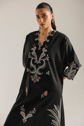 ETHNC NEW BLACK KAAFTAN STYLE SILK PARTY WEAR DEZZ-057