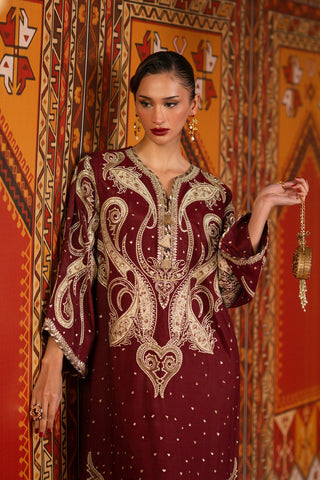 ETHNC NEW RED SILK PARTY WEAR DAEZ-032