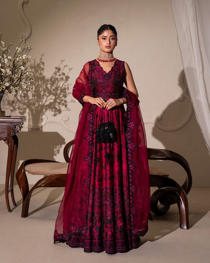 FAIZA SAQLAIN EMBROIDERED LUXURY SILK MAXI