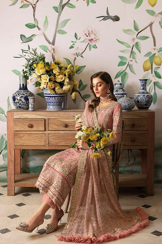 GULAL NEW PEACH CHIFFON PARTY WEAR