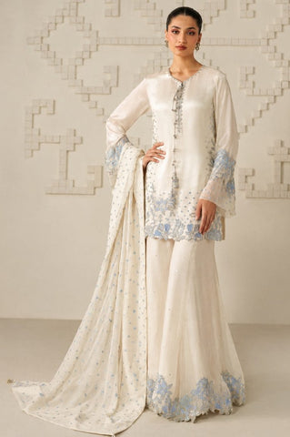 IZNIK NEW OFFWHITE CHIFFON PARTY WEAR DIZZ - 255