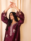 HADIZOUTFIT NEW MEHROON STITCHED SILK PARTY WEAR DFEZ-226