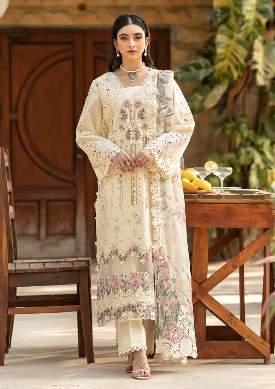 ELAF NEW OFF-WHITE CHIKANKARI LUXURY LAWN COLLECTION