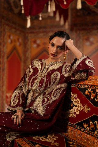 ETHNC NEW RED SILK PARTY WEAR DAEZ-032