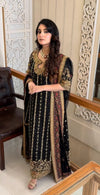 HARIS SHAKEEL NEW BLACK RAW SILK PARTY WEAR HEZZ-031