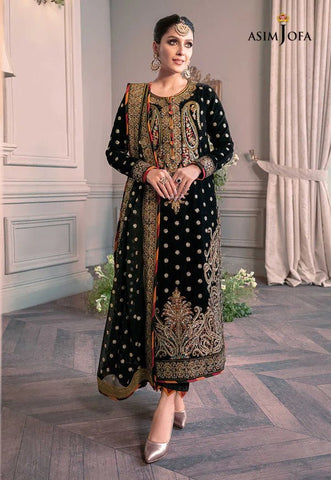 ASIM JOFA - THE AYEZA EDIT MAKHMAL ROYAL VELVET COLLECTION - AJAM-02