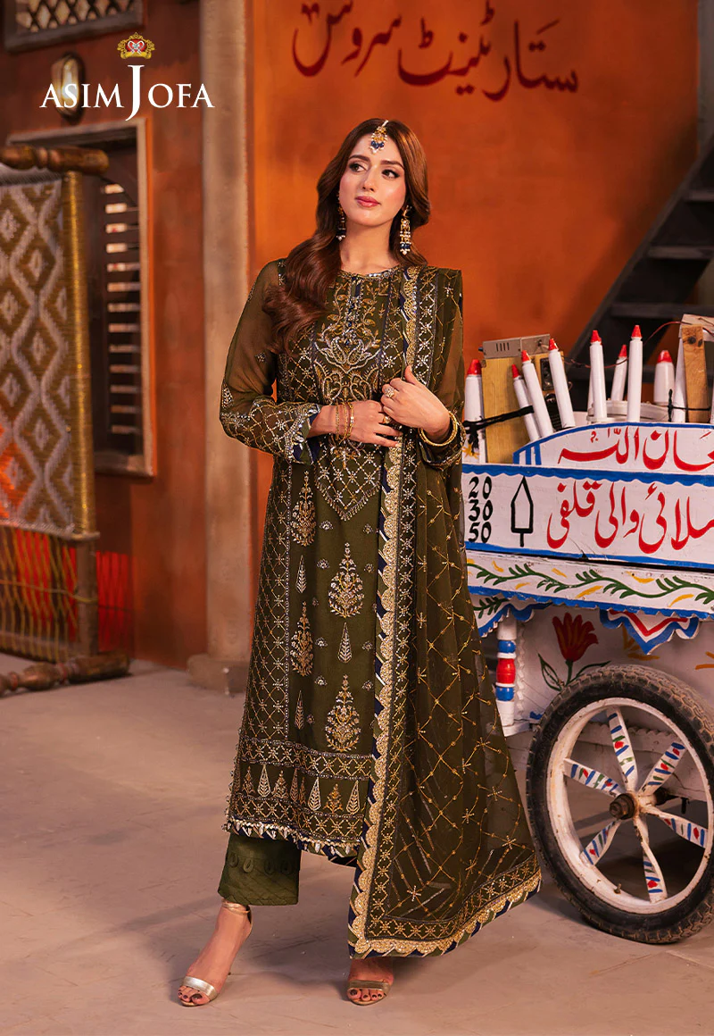 Asim Jofa Chamkeeli Collection AJKK-16 EMBROIDERED CHIFFON