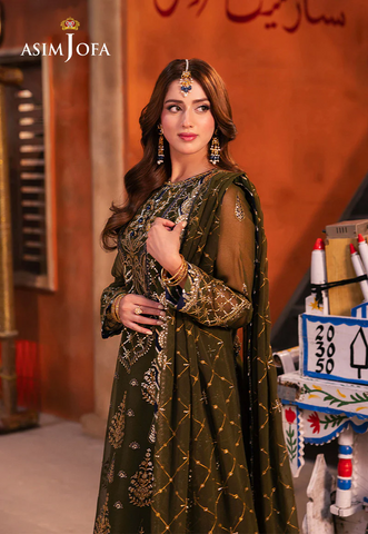 Asim Jofa Chamkeeli Collection AJKK-16 EMBROIDERED CHIFFON