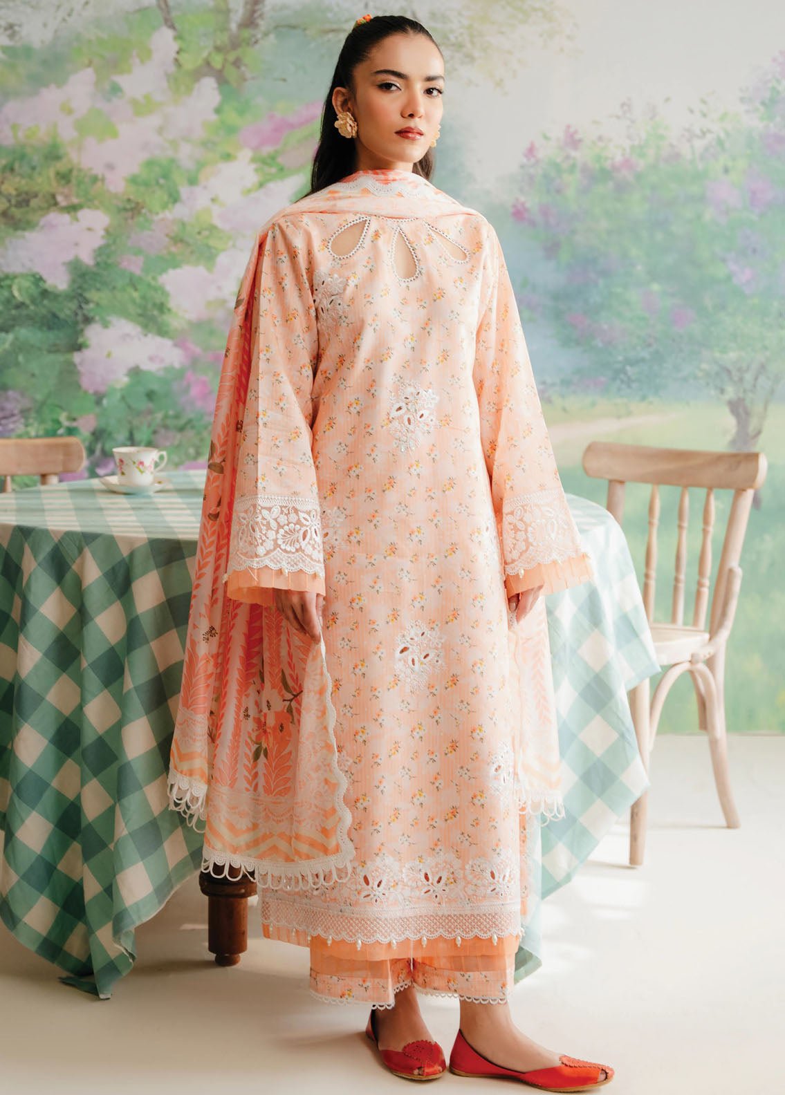 Afrozeh The Floral Charm Embroidered Lawn Unstitched 3Pc Suit AL-24-V1-10