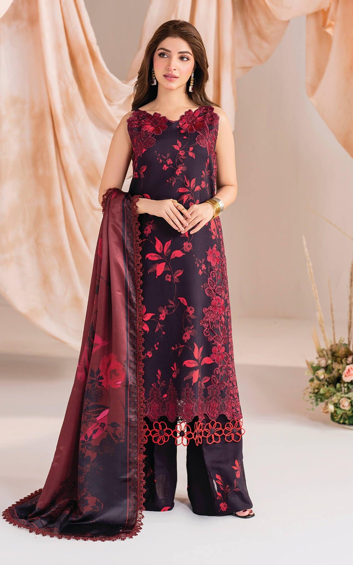 ASIFA NABEEL SILK 3PC DRESS
