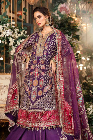 Maria.B Mbroidered Raw Silk Suit