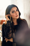 AZURE NEW JET BLACK CHIFFON PARTY WEAR