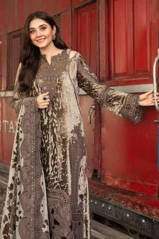 MARIA B NEW BROWN VELVET PARTY WEAR
