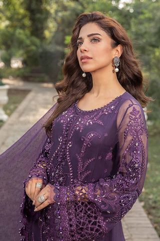 Maria.B Unstitched Embroidered Luxury Chiffon 3Pc Suit MPC-24-102