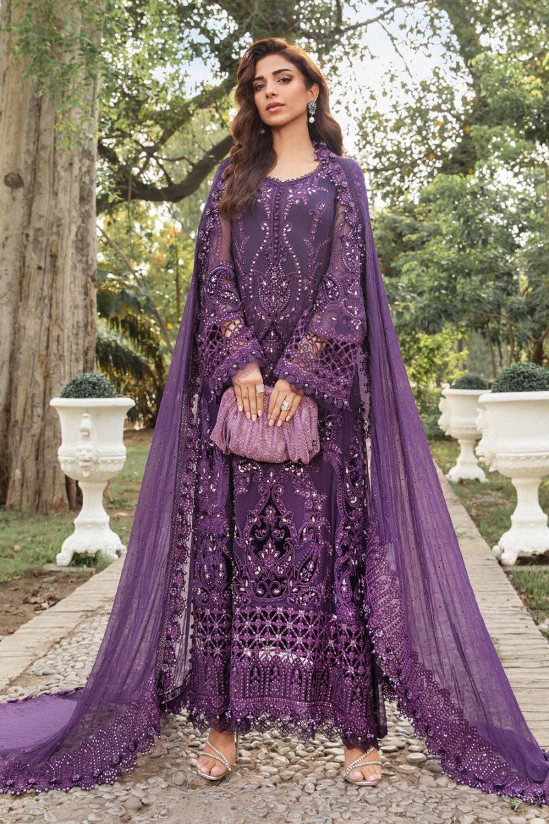 Maria.B Unstitched Embroidered Luxury Chiffon 3Pc Suit MPC-24-102