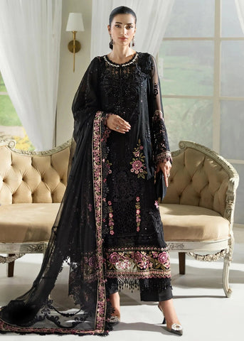 MARIA B NEW BLACK CHIFFON PARTY WEAR