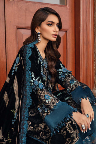 Maria B Winter Luxe Embroidered Velvet Unstitched 3Pc Suit