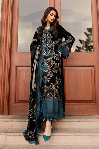 Maria B Winter Luxe Embroidered Velvet Unstitched 3Pc Suit