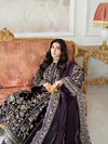 ANEELAS PURPLE NEW VELVET PARTY WEAR GZZZ-241