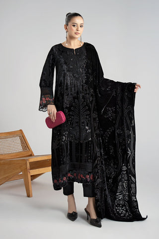 MARIA.B NEW JET BLACK VELVET PARTY WEAR