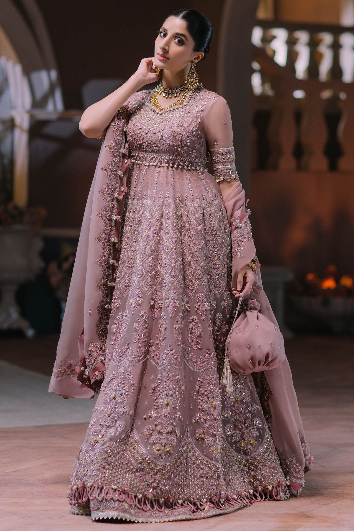 ELAN Wedding Festive Embroidered Organza Unstitched 3Pc Suit EC2-23-03