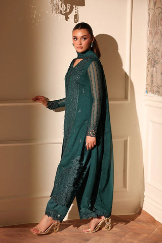 AZURE NEW BOTTLE GREEN CHIFFON PARTY WEAR