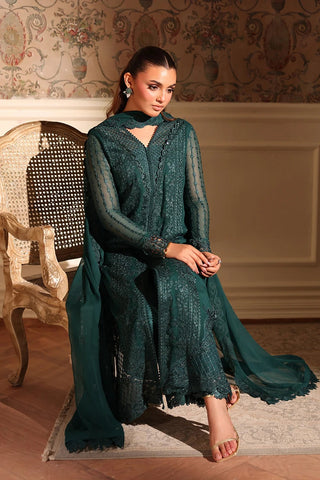 AZURE NEW BOTTLE GREEN CHIFFON PARTY WEAR