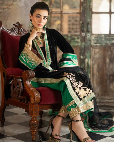 Zainab Chottani Black Velvet Collection