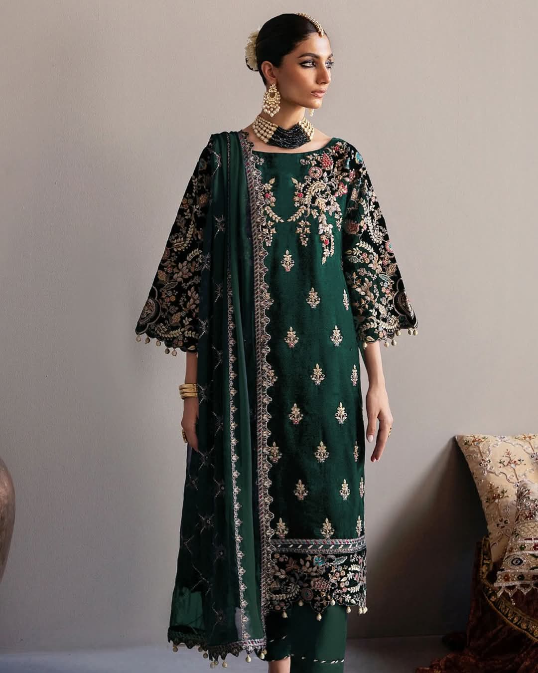 Eman Adeel Formal Velvet Dress