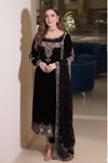 ANEELAS NEW JET BLACK VELVET PARTY WEAR EFZZ-5055