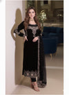ANEELAS NEW JET BLACK VELVET PARTY WEAR EFZZ-5055
