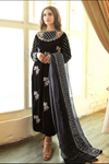 AFROZEH NEW BLACK HAND MADE VELVET PARTY WEAR