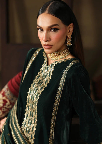 CHARIZMA NEW BOTTLE GREEN VELVET PARTY WEAR