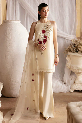 RABIA ZAHUR OFF WHITE SILK PARTY WEAR