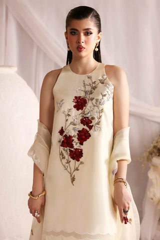 RABIA ZAHUR OFF WHITE SILK PARTY WEAR