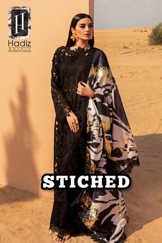 Rang Rasiya ALAYA Black Luxury Lawn Stiched 3 Pcs Suit