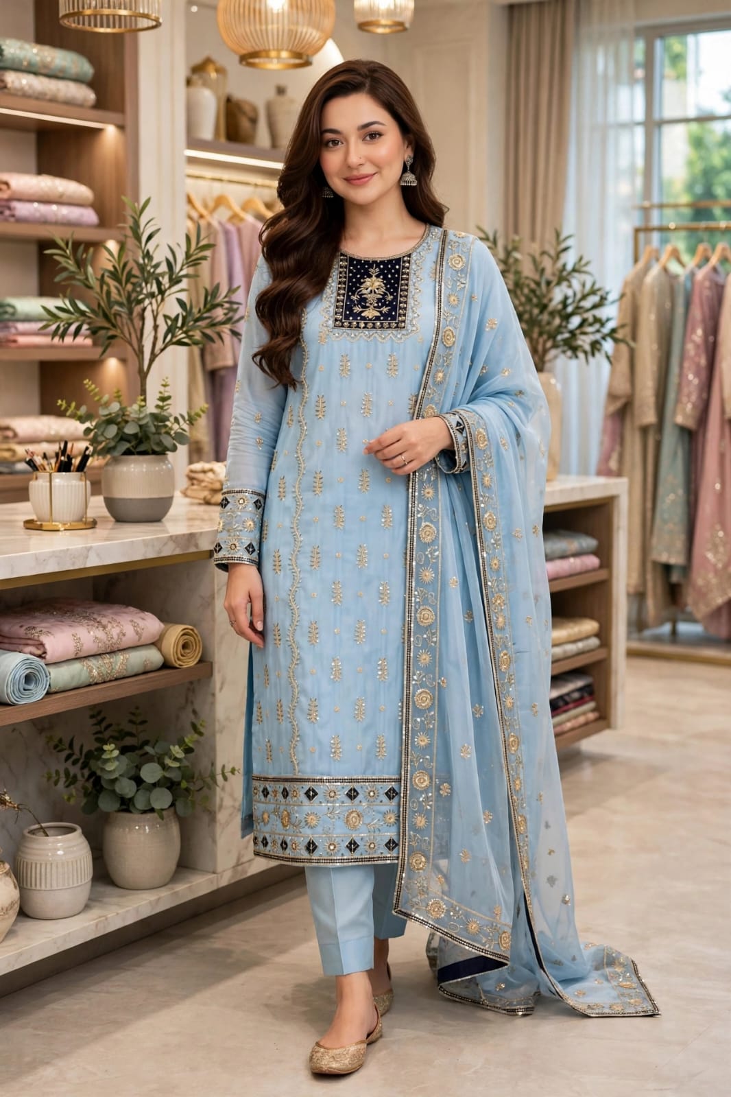 HADIZOUTFIT NEW SHEESHA SILK HAND MADE PARTY WEAR EBEZ- 269