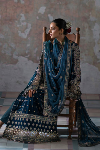 Emaan Adeel Saanjh Embroidered Velvet Suit