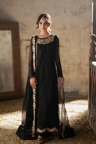 AZURE NEW JET BLACK CHIFFON PARTY WEAR