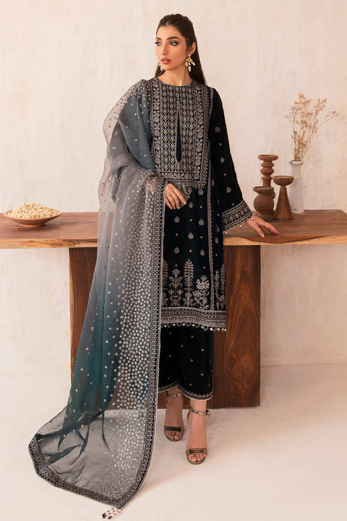 JAZMIN NEW BLUE VELVET FORMAL WEAR