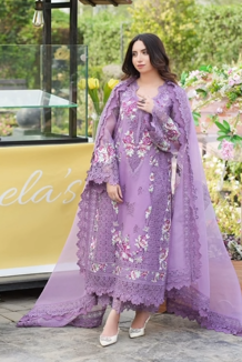 ANEELAS NEW LILAC ORGANZA PARTY WEAR