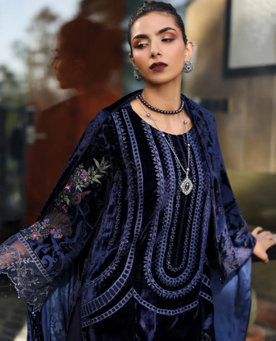 MARIA.B NEW BLUE VELVET PARTY WEAR