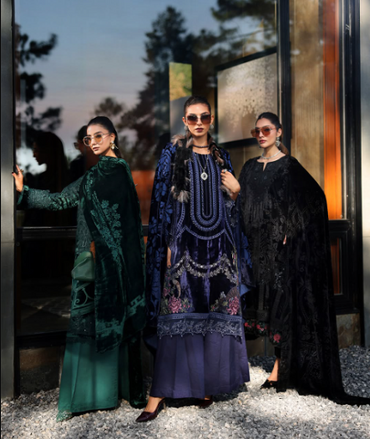 MARIA.B NEW BLUE VELVET PARTY WEAR