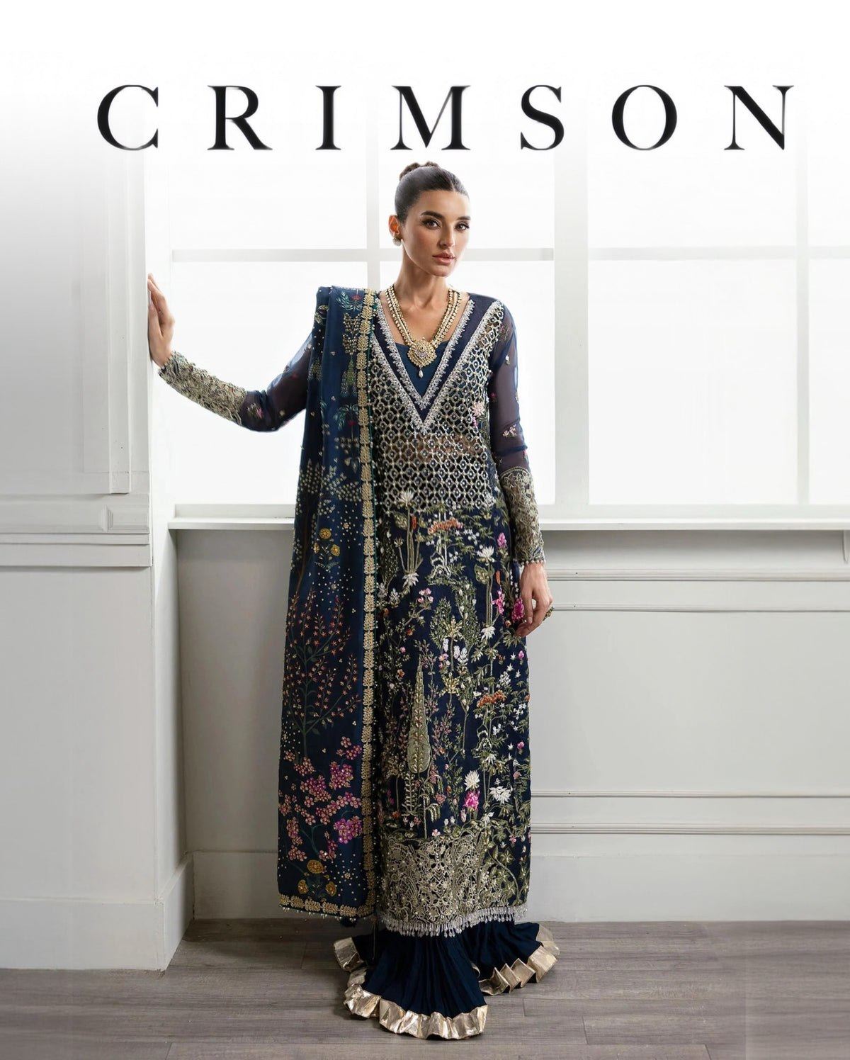 CRIMSON NEW ORGANZA PARTY WEAR EHZZ-182