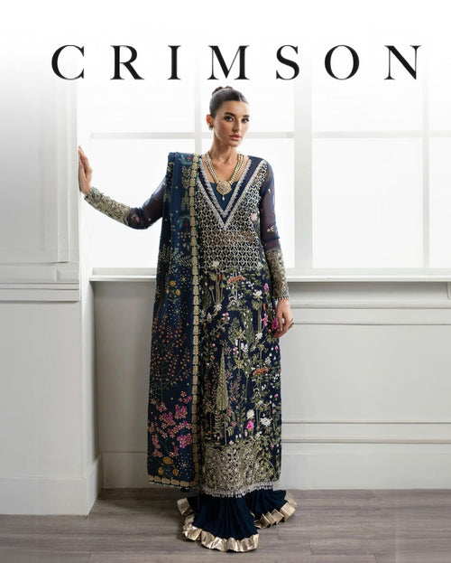 CRIMSON NEW ORGANZA PARTY WEAR EHZZ-182