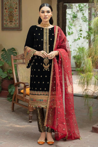 ASIM JOFA VELVET COLLECTION  EMBROIDERED FORMAL SUIT-03