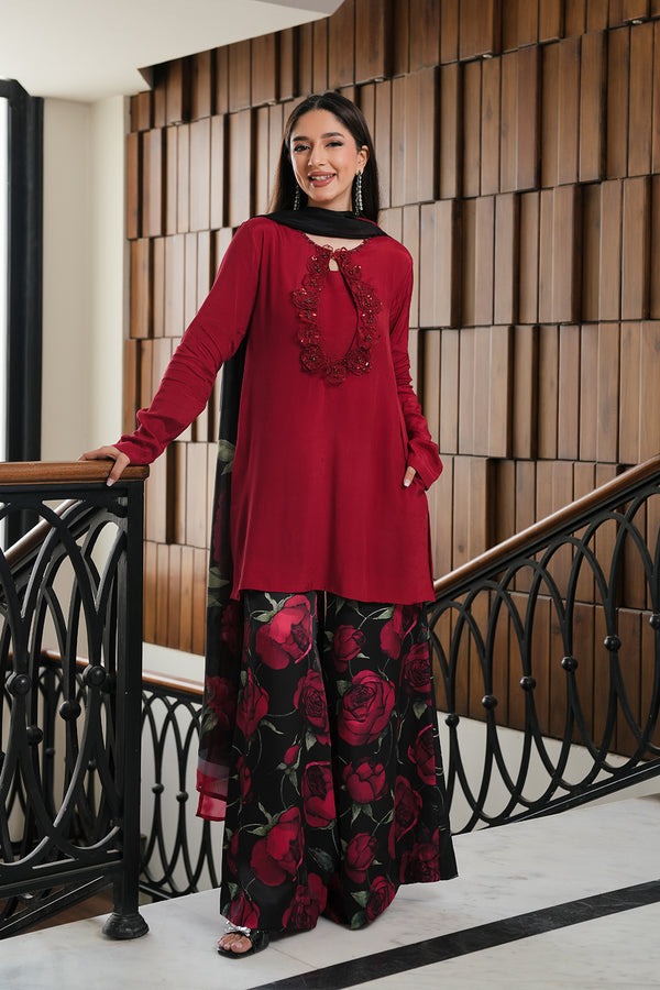 LULUSAR NEW RED RAWSILK DRESS
