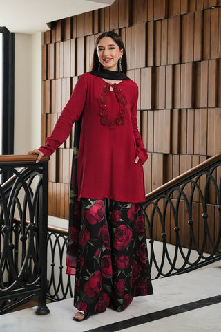 LULUSAR NEW RED RAWSILK DRESS