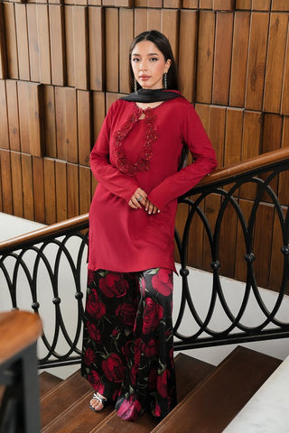 LULUSAR NEW RED RAWSILK DRESS